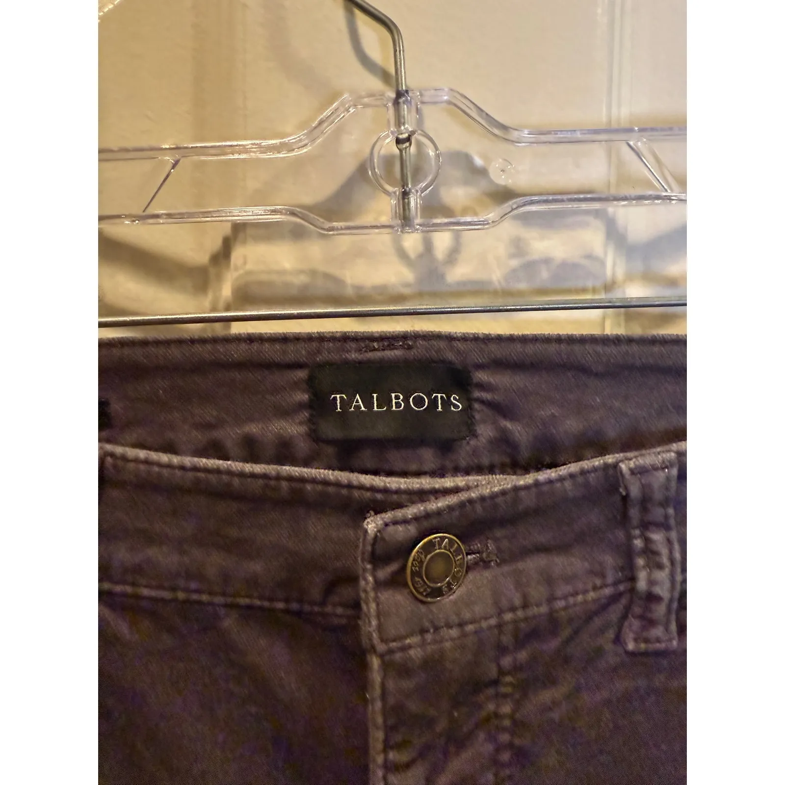 Talbots Women's Gray Velveteen Straight Leg Pants Corduroy High Rise Size 8P - Image 2