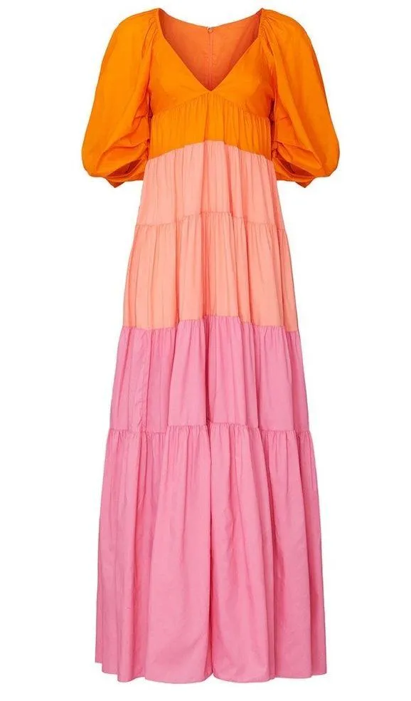 STAUD Meadow Maxi Tiered Dress, Size M New w/Tag Retail $375 SOLD OUT! - Image 4