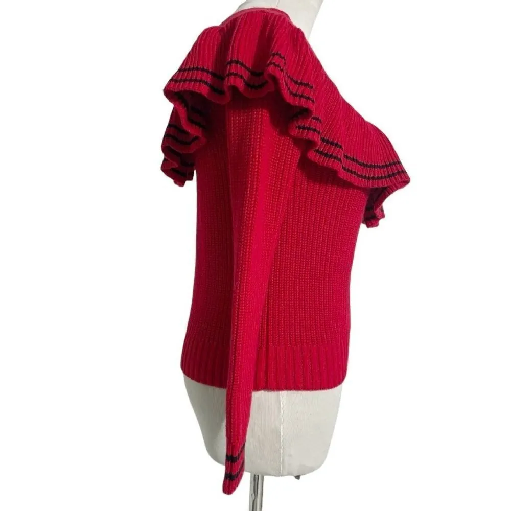 Lovers + Friends XS  Top Blouse Long Sleeve Shirt Sweater Ruffle - Image 3