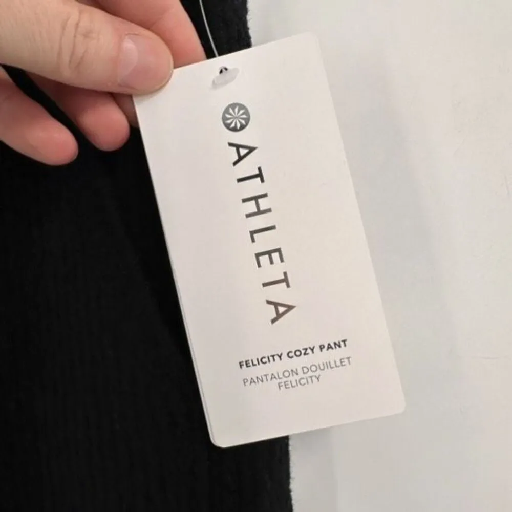 NWT Athleta Women’s Felicity Cozy Knit Wide Leg Pant Black Large Cashmere Blend‎ - Image 3