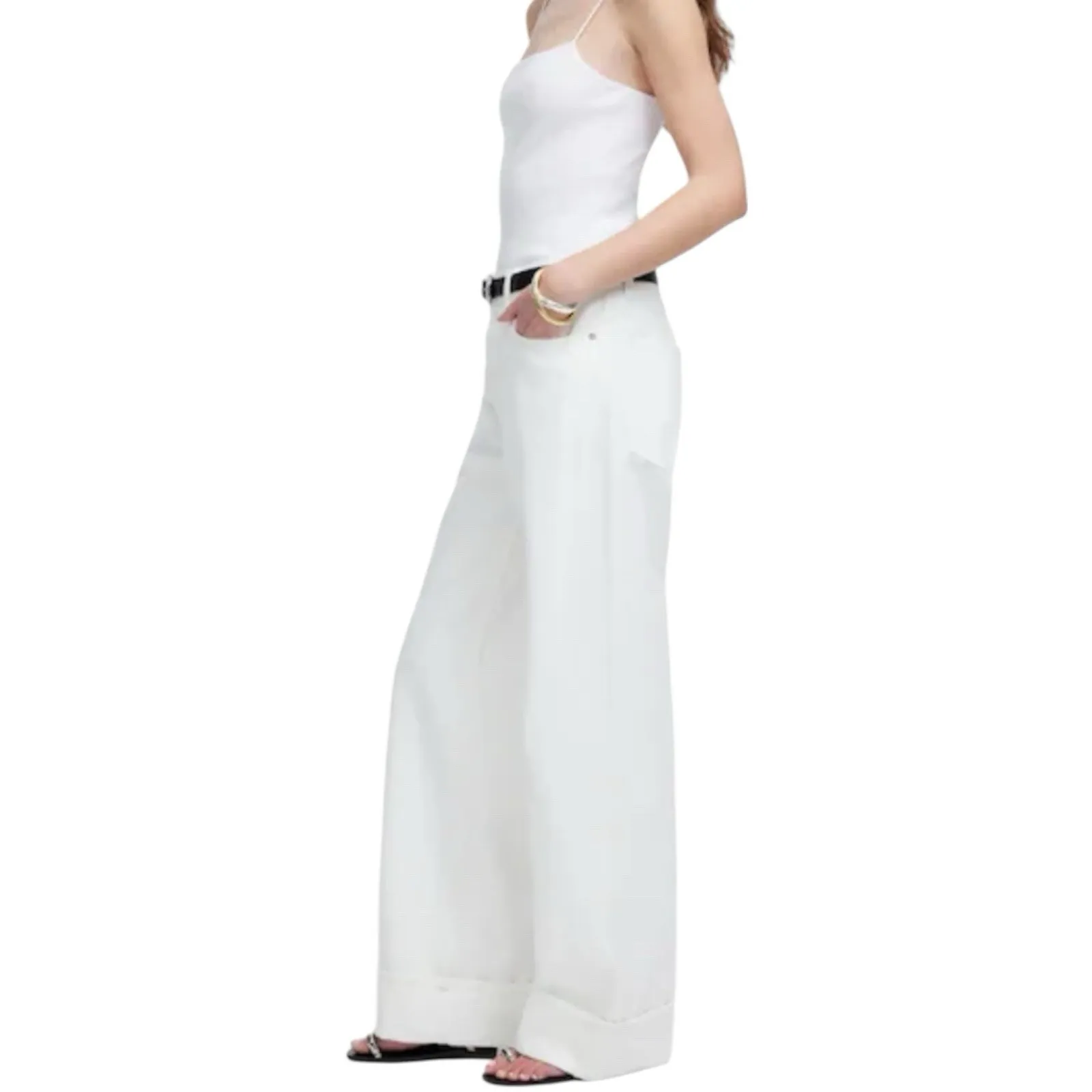 NWT Madewell Low Slung Baggy Pure White Rigid Jeans Women’s Size 28 - Image 2