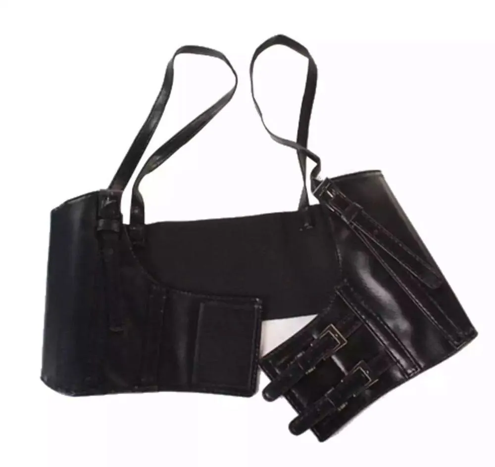 Steampunk Black Brown Corset Belt Vest Harness New - Image 11