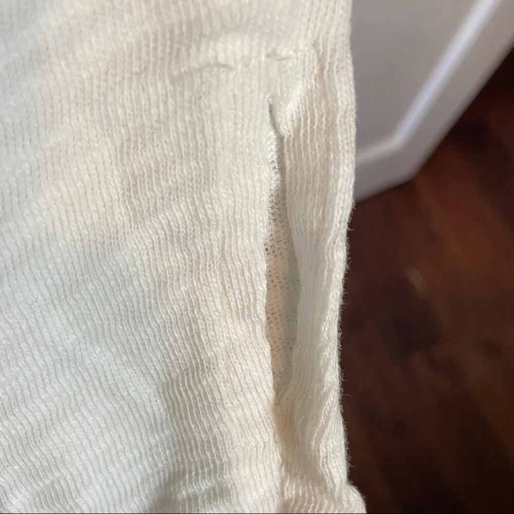 Peruvian Connection Burnout Long Sleeve Top Textured Scoop Neck White XSmall - Image 3