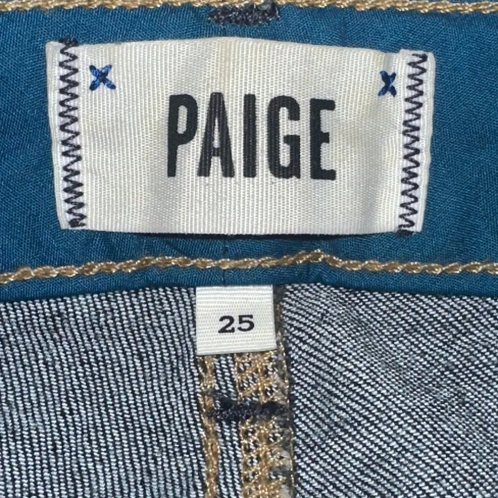 PAIGE Jimmy Jimmy Dark Wash‎ Short Cuffed Denim Jean Shorts Size 25 - Image 5