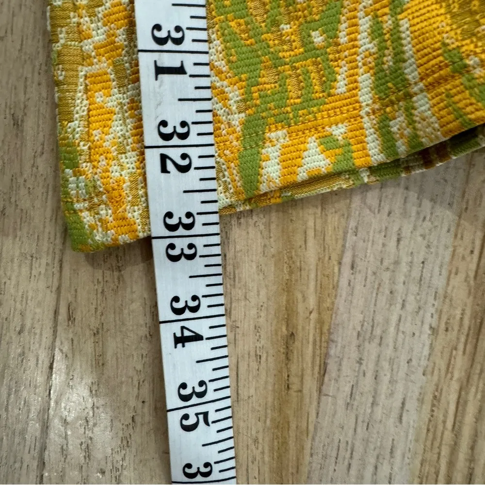 Zara jacquard flare yellow mustard pants NEW - Image 7