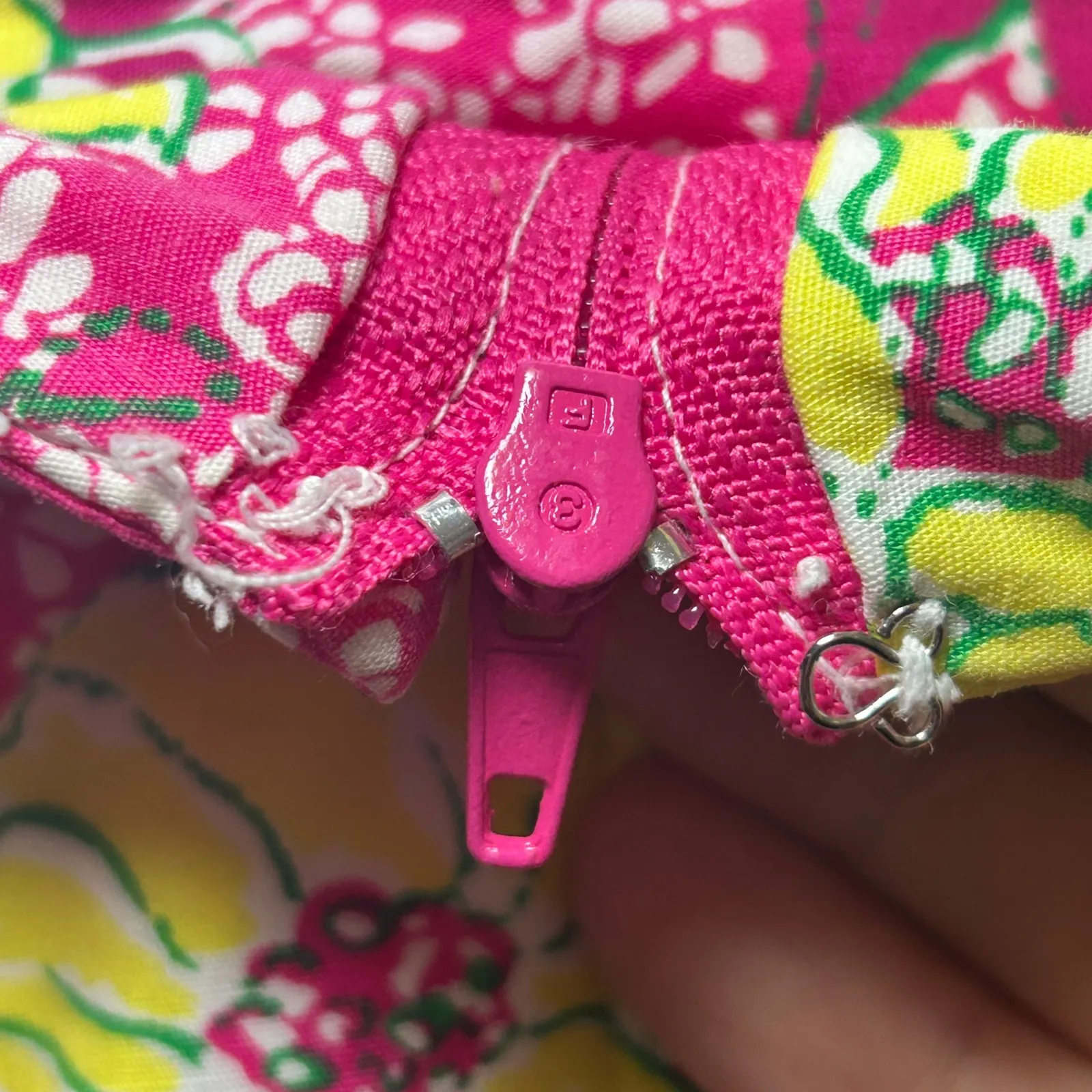 Lilly Pulitzer Floral Print Skirt Bright‎ Pink Yellow White Cotton Size 14 - Image 4