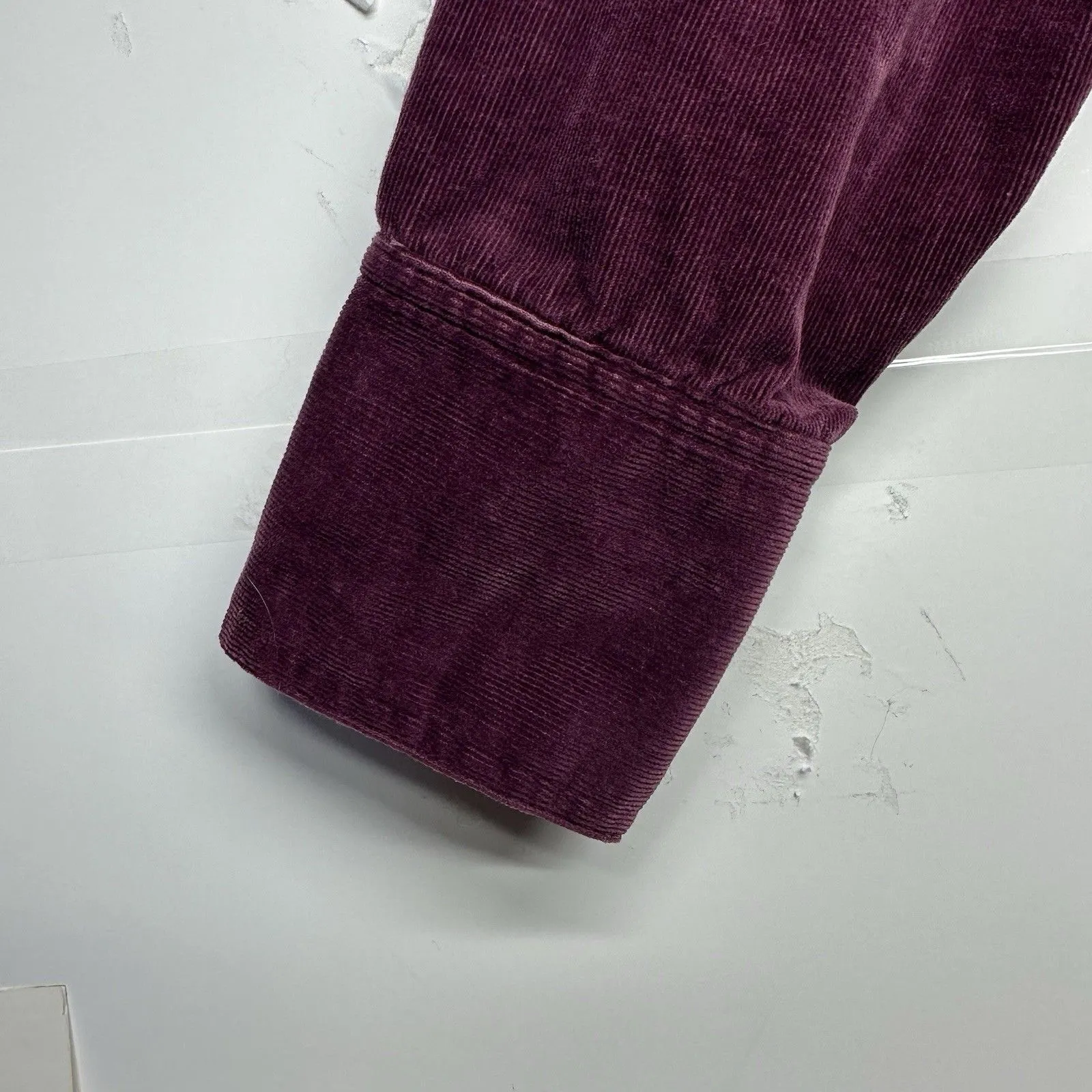 Charter Club Women’s Medium Corduroy Jacket Purple Zip Front Long Sleeve - Image 3