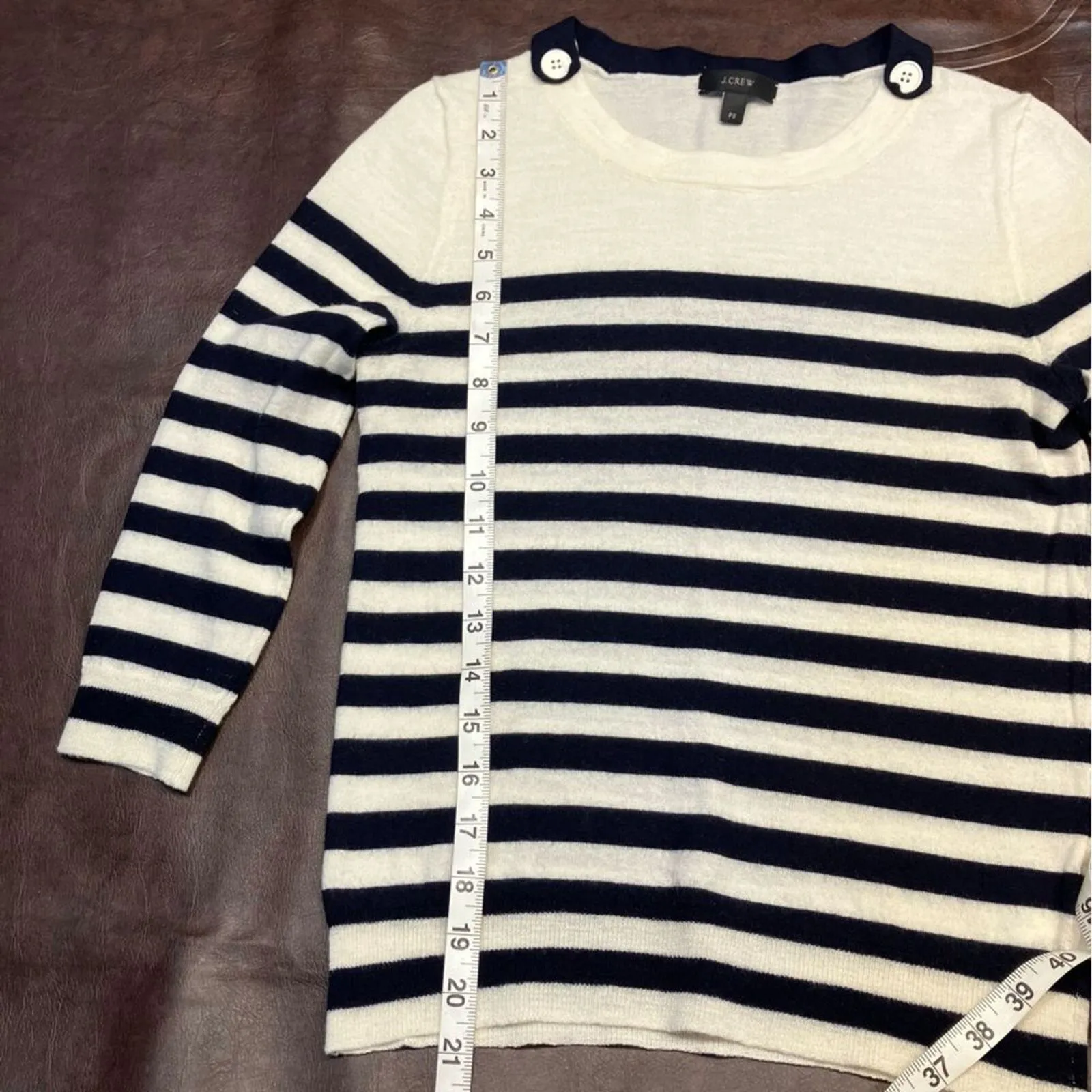 J.Crew striped long sleeve 100% Merino wool‎ sweater women’s PS preppy nautical - Image 12