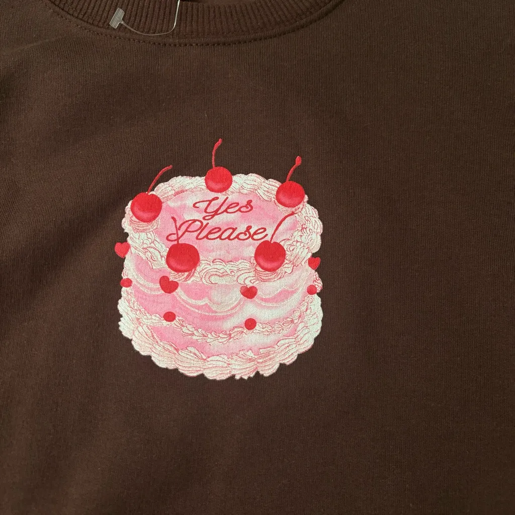 Brown Cake Print Sweater - Image 2