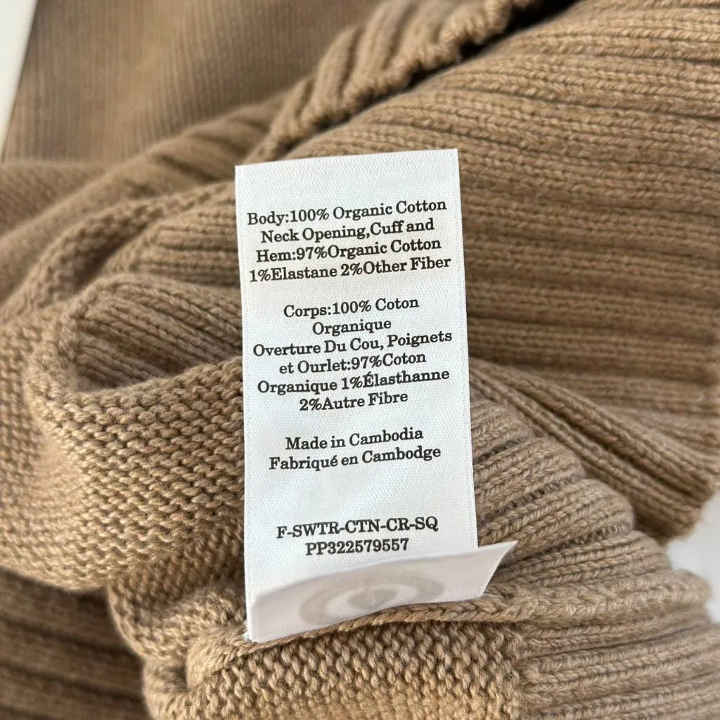 Everlane The Boxy Sweater in Everyday Cotton in Dark Heathered Camel Size Medium - Image 9