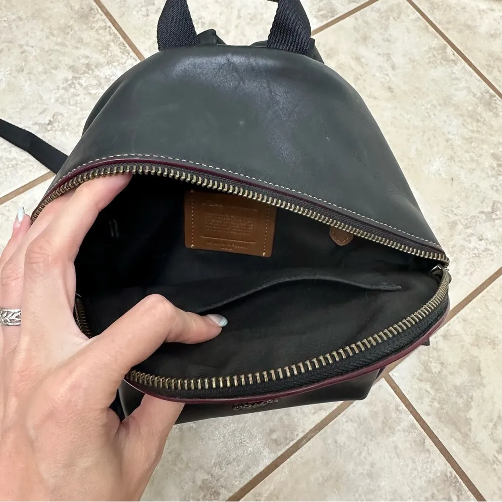 Coach Mickey Mouse Disney Black Leather Backpack Mini Charlie - Image 9