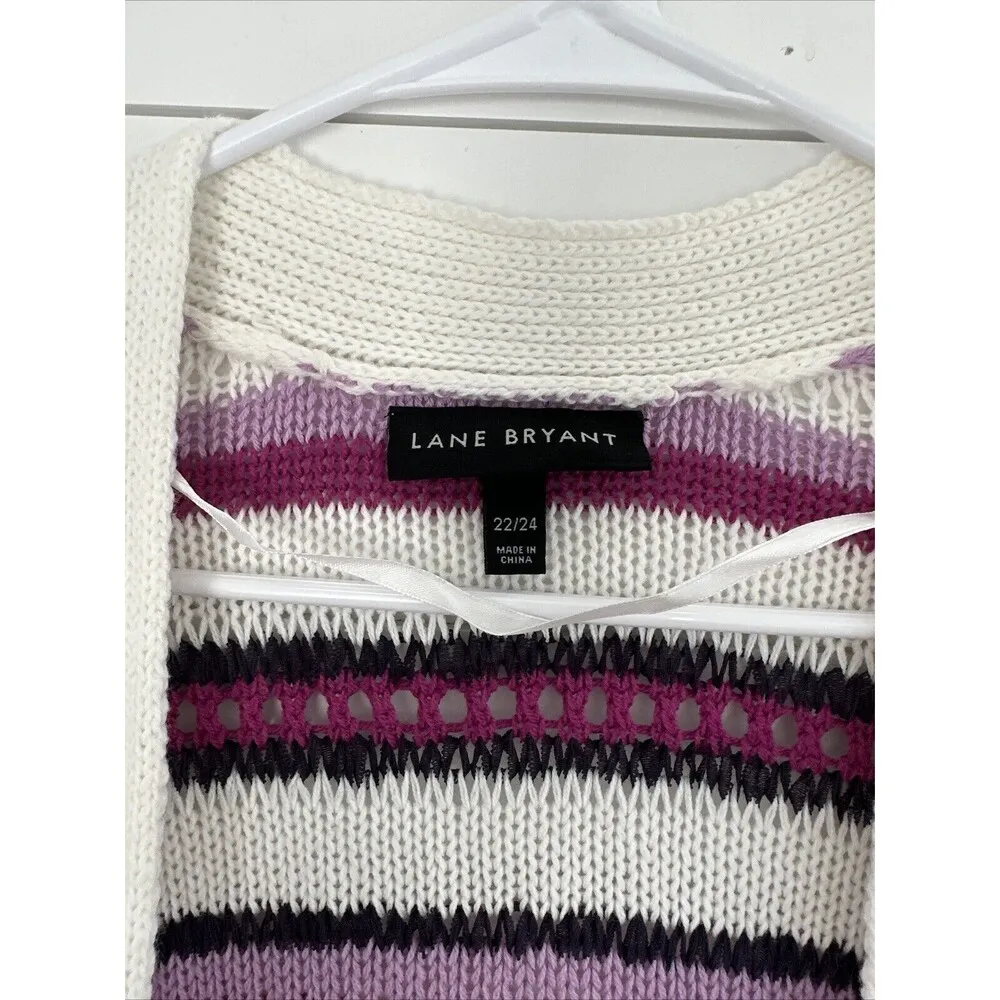Lane Bryant Sweater Womens 22/24 Sweater Cardigan Open Front Crochet Knit - Image 2
