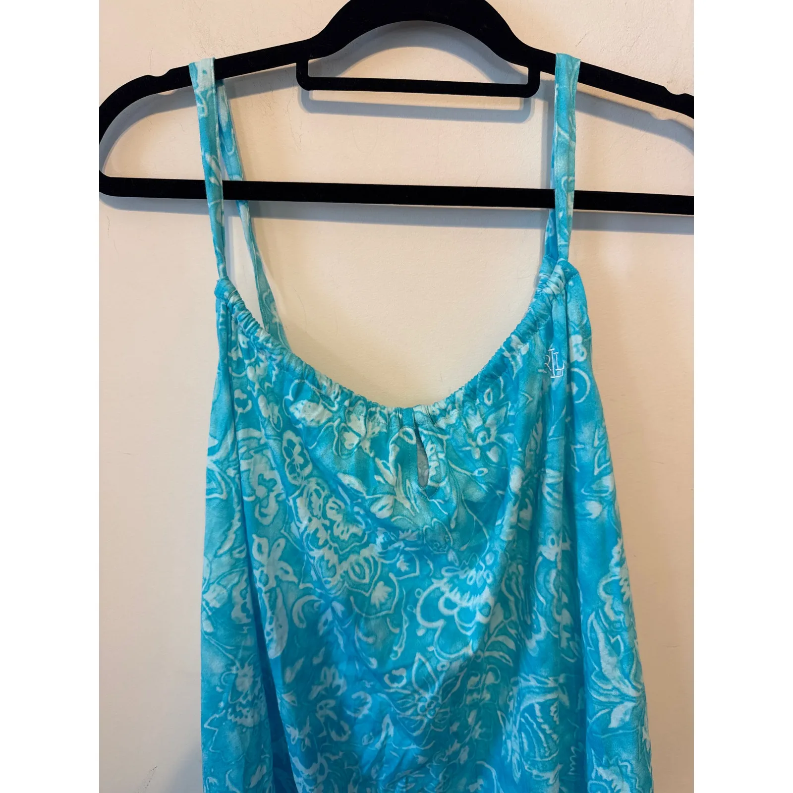 Brand New Lauren Ralph Lauren Women's Medium Turquoise Blue Print Sleep Dress - Image 2