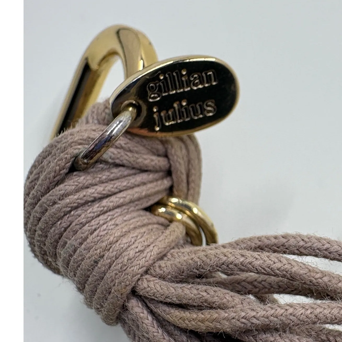 Gillian Julius RB2M Multi Strand Cord Bracelet Taupe Metal Tube Gold Silver Tone Tan - Image 7