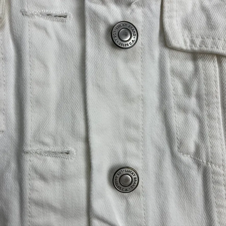 Lucky Brand The‎ Tomboy Trucker Jacket White Denim Size M/M Classic - Image 3