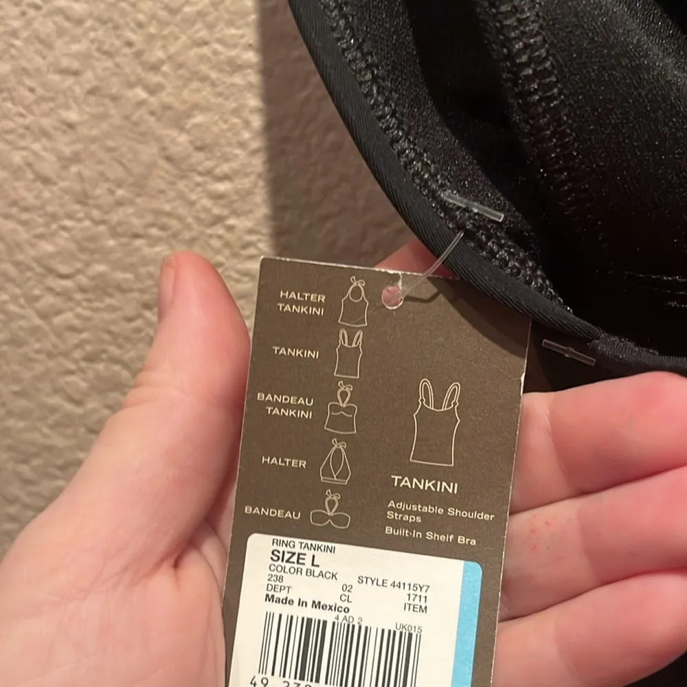 New Merona Women’s Juniors  Black Tankini Swimwear Top Size Large NWT - Image 10