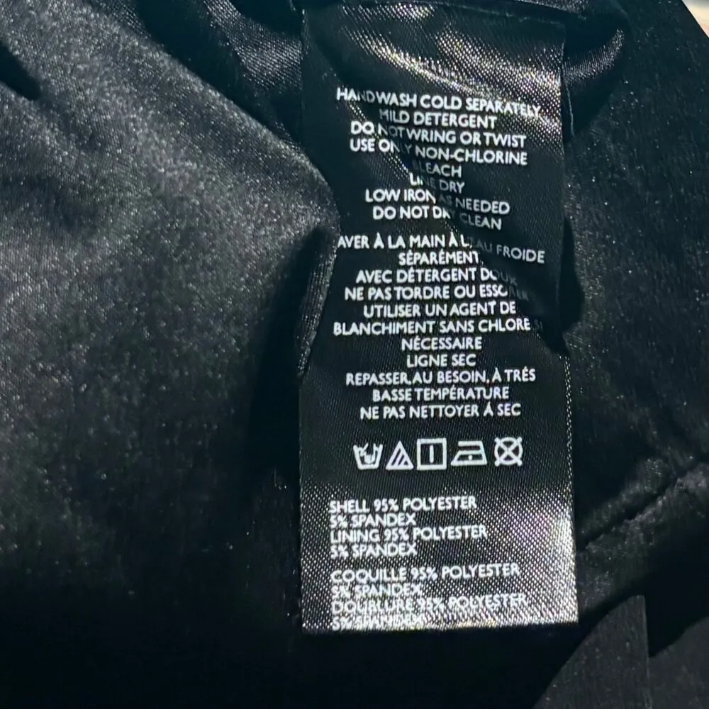 Maeve Anthropologie Crystal Bow Satin Mini Skirt Black Size M - Image 5