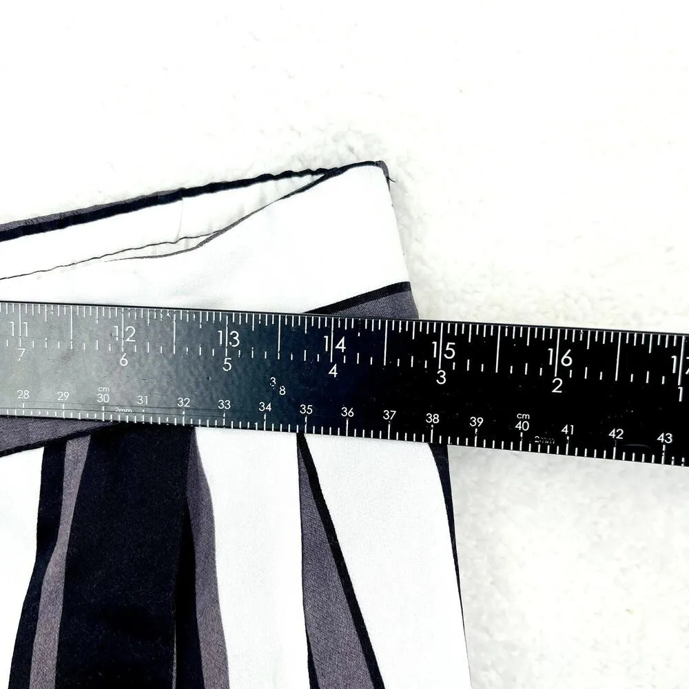 ZARA Pants Women Size Medium Pull On Jogger Striped White High Waisted - Image 3