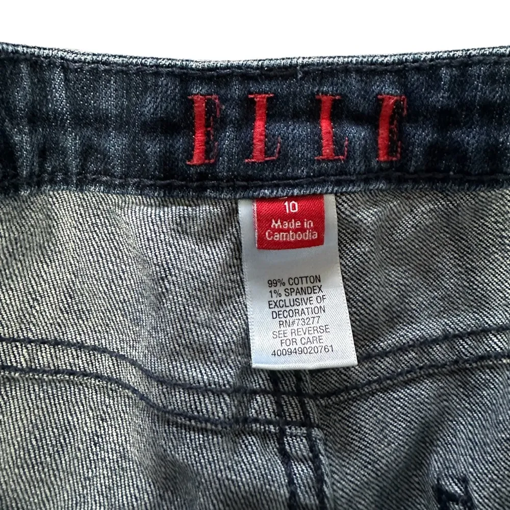 Elle Dark Wash Stretch Denim Shorts Size 10 - Image 5