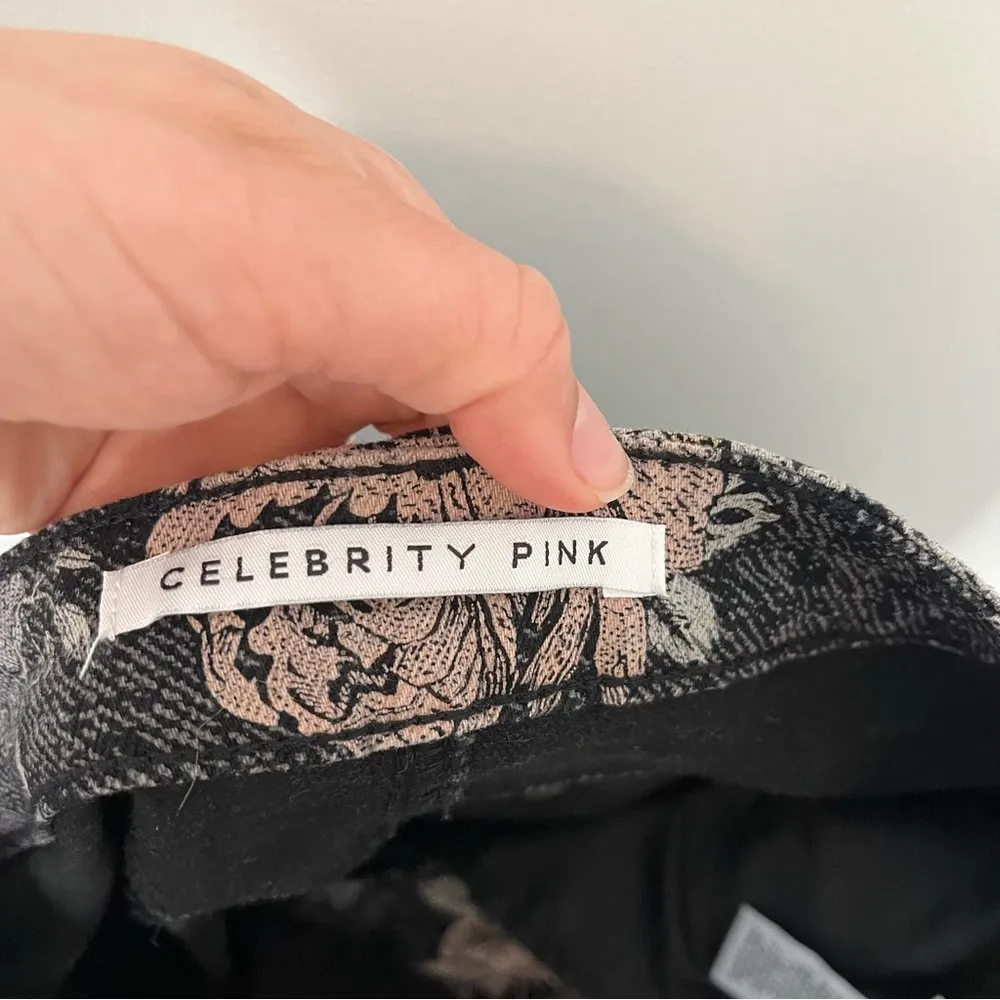 Celebrity Pink Floral print skinny jeans black gray pink yellow white rose - Image 6