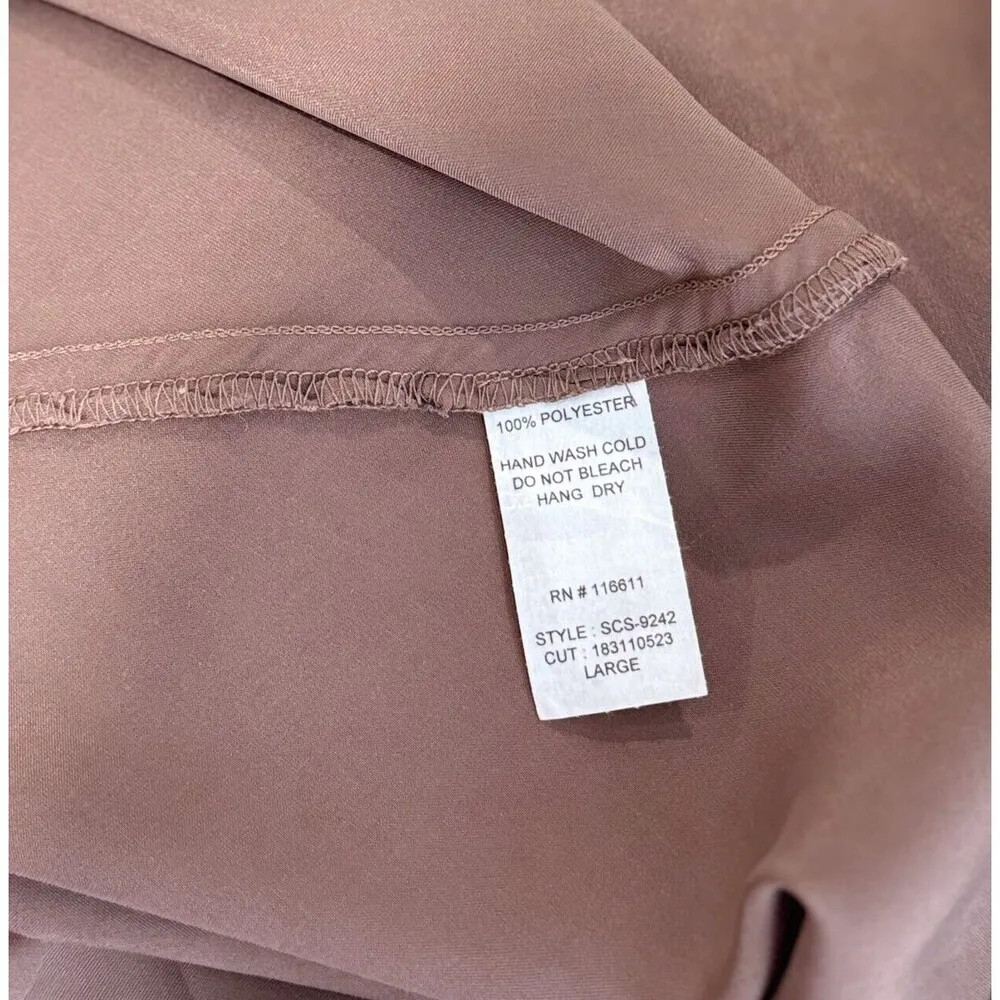 Self Contrast Womens Skirt Alaia Overlap Split Front A Line Pull On Casual Large Brown - Image 9