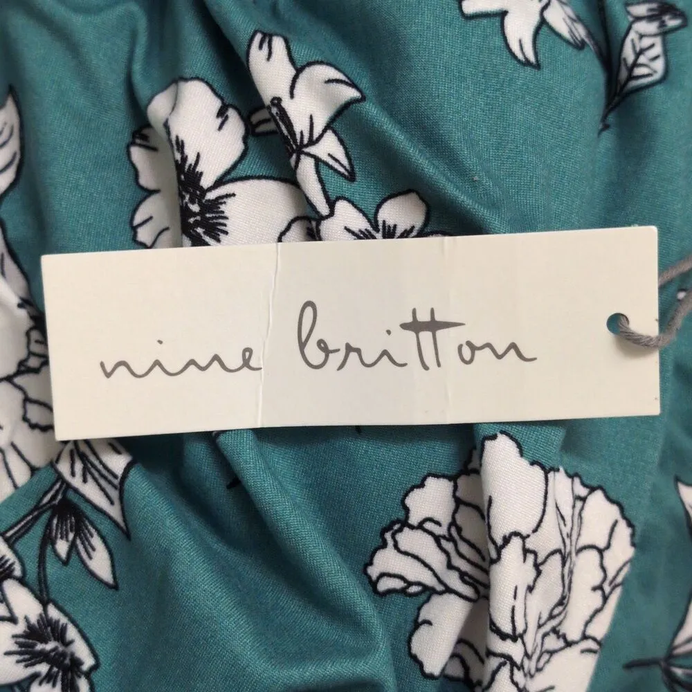 NWT Nine Britton Floral Print Short Sleeve Scoop Neck Maxi Dress Size 3X FLAW - Image 7