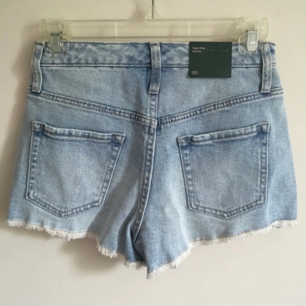 Wild Fable Light Wash Denim High Rise Eyelet Lace Raw Hem Summer Shorts NEW - Image 7