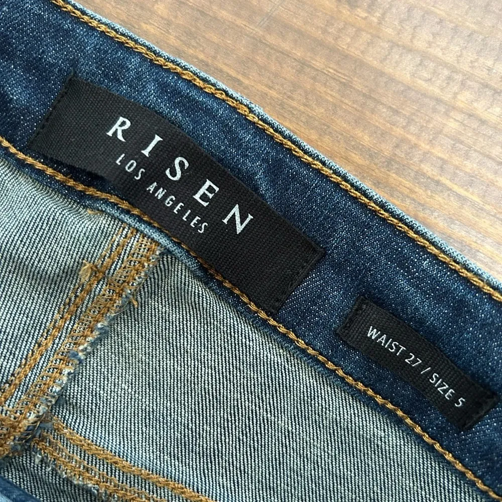 Risen Jeans RDP1238 27/5 Dark Wash Frayed Straight - Image 5