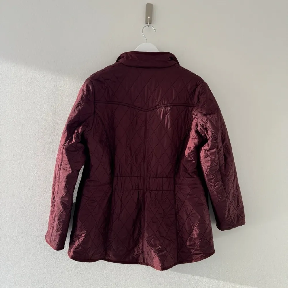 BARBOUR Beadnell Quilted Maroon Jacket 14 - Image 8