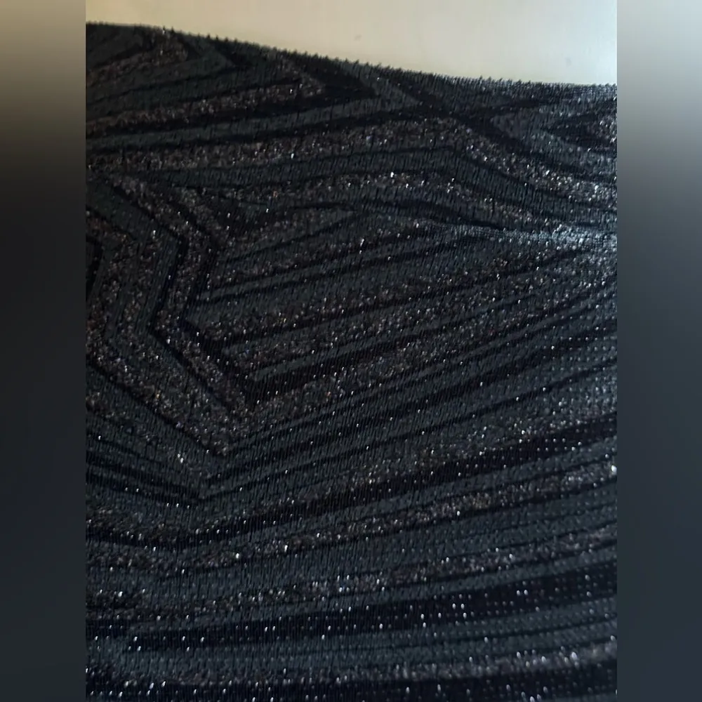 Melisa Paige Black Geometric Sequence Mini Skirt SZ PXL Elastic Waist - Image 2