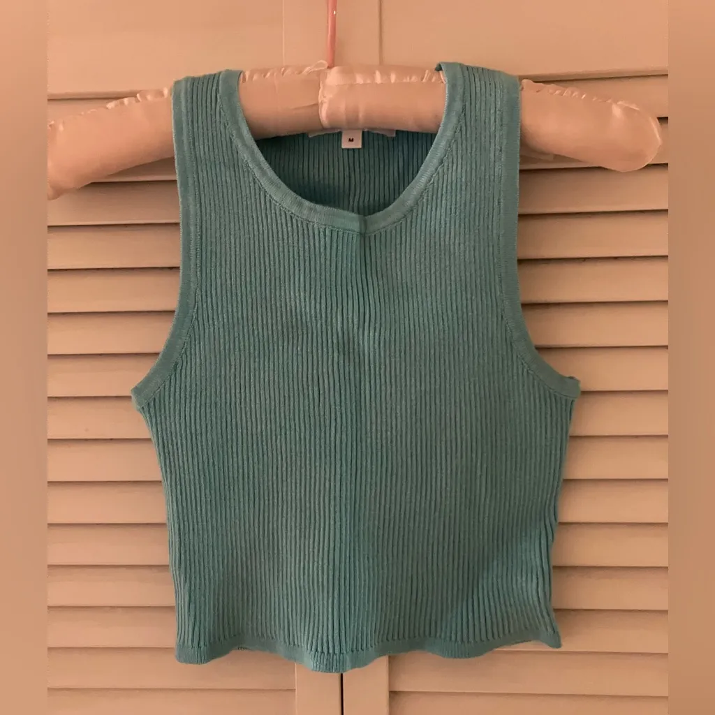 All the Ways Emily Blue Ribbed Top Only Size M - Image 2