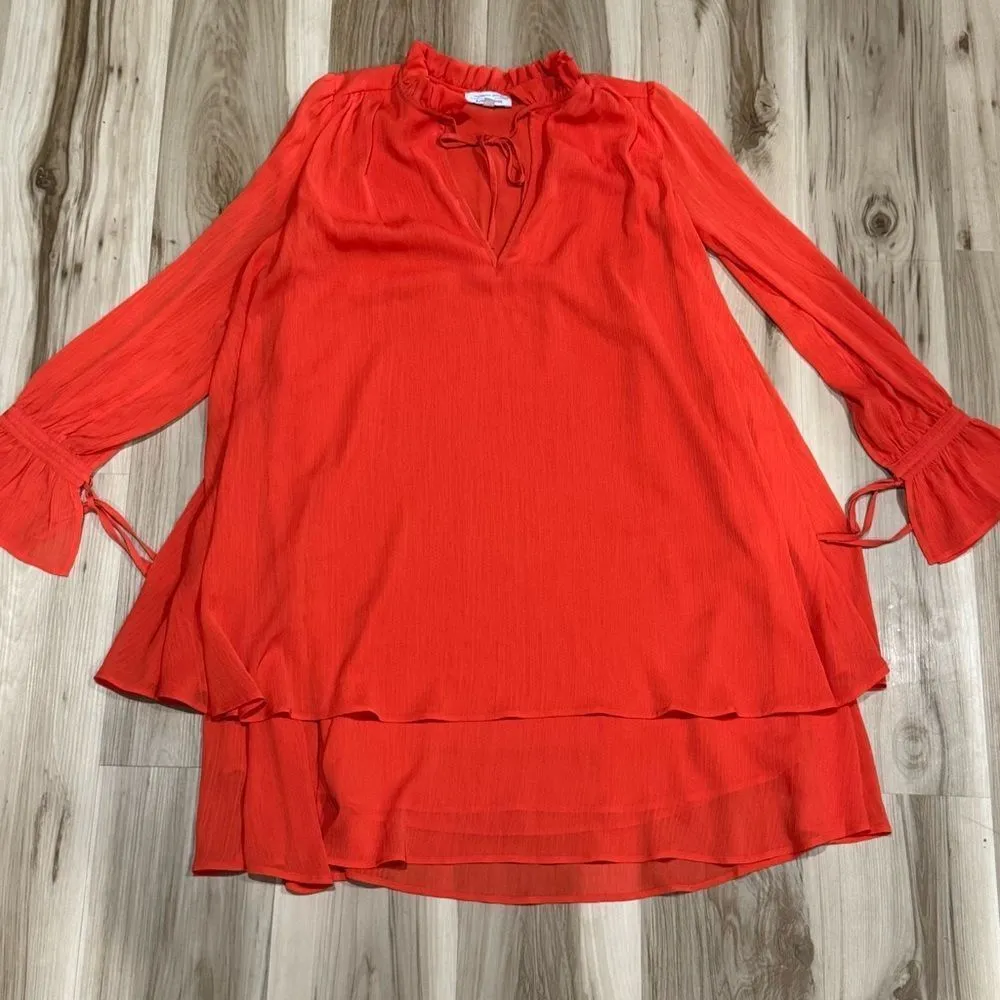 & Other Stories Stockholm Atelier Orange Flounced Tiered Mini Dress Women’s 2 - Image 3