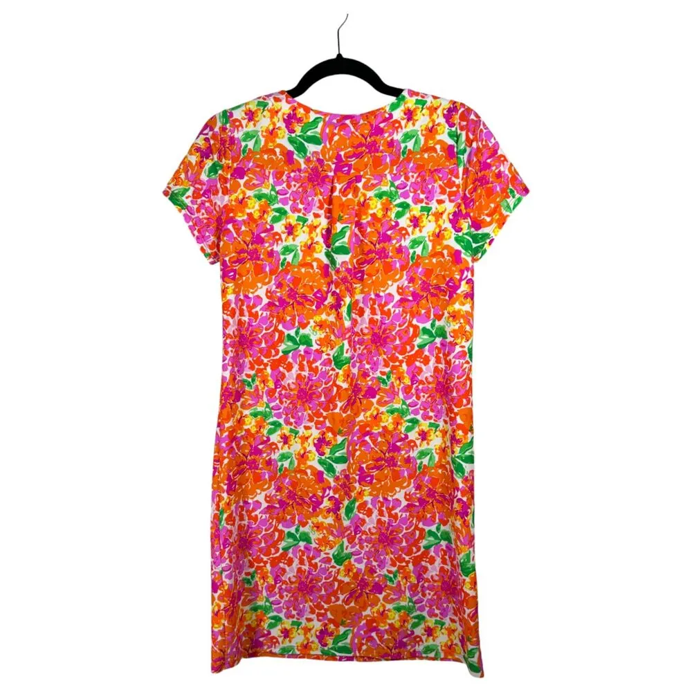 Jude Connally Bright Bold Floral Shift Dress Size XS - Image 5