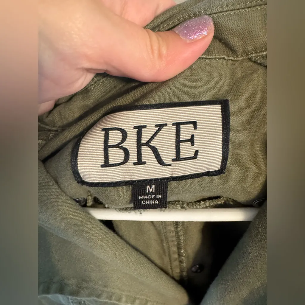 BKE Olive Green Women's Jacket With Lace & Stud Detail - Image 5