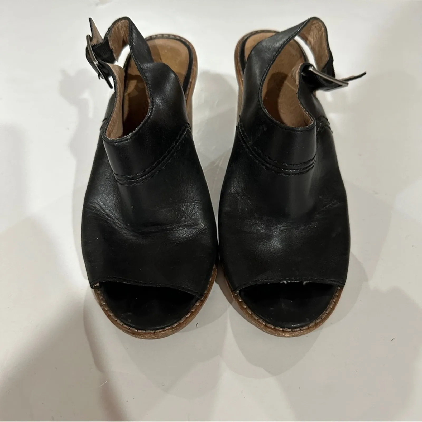 Madewell The Marie Black Slingback‎ Stacked Heel Sandal Size 6 - Image 8