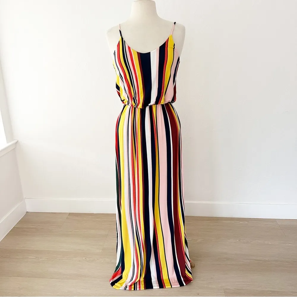 All in Favor Yellow Multi Stripe Knit Maxi Dress NWT | Small - Image 2