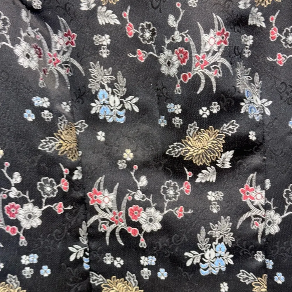 Asian Bodycon Dress Size S Black Floral Print Cheongsam Women's size Xs t Small - Image 2