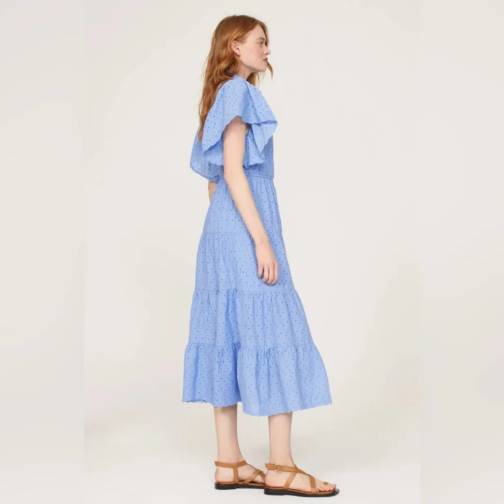 Slate & Willow Blue Eyelet Midi Dress - Image 3
