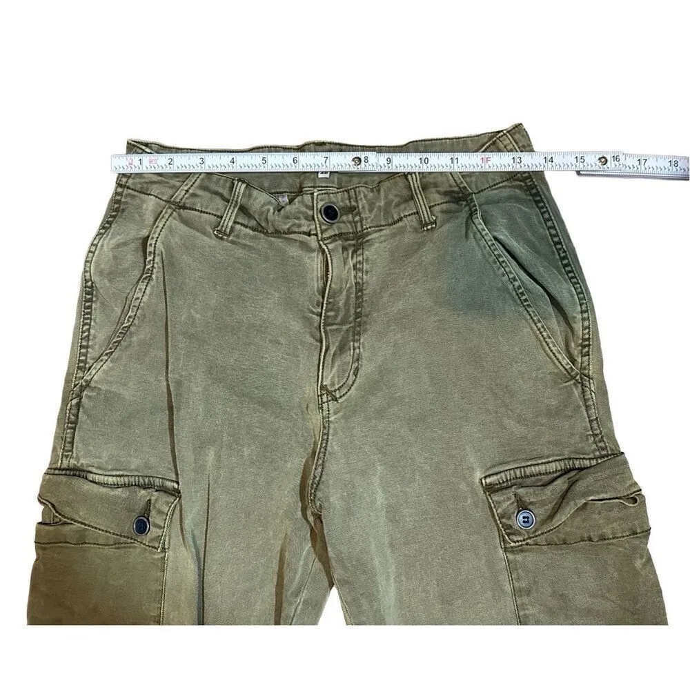 Dear John Gia Cargo Palm Green pants joggers high rise elastic ankle sz 28 - Image 4