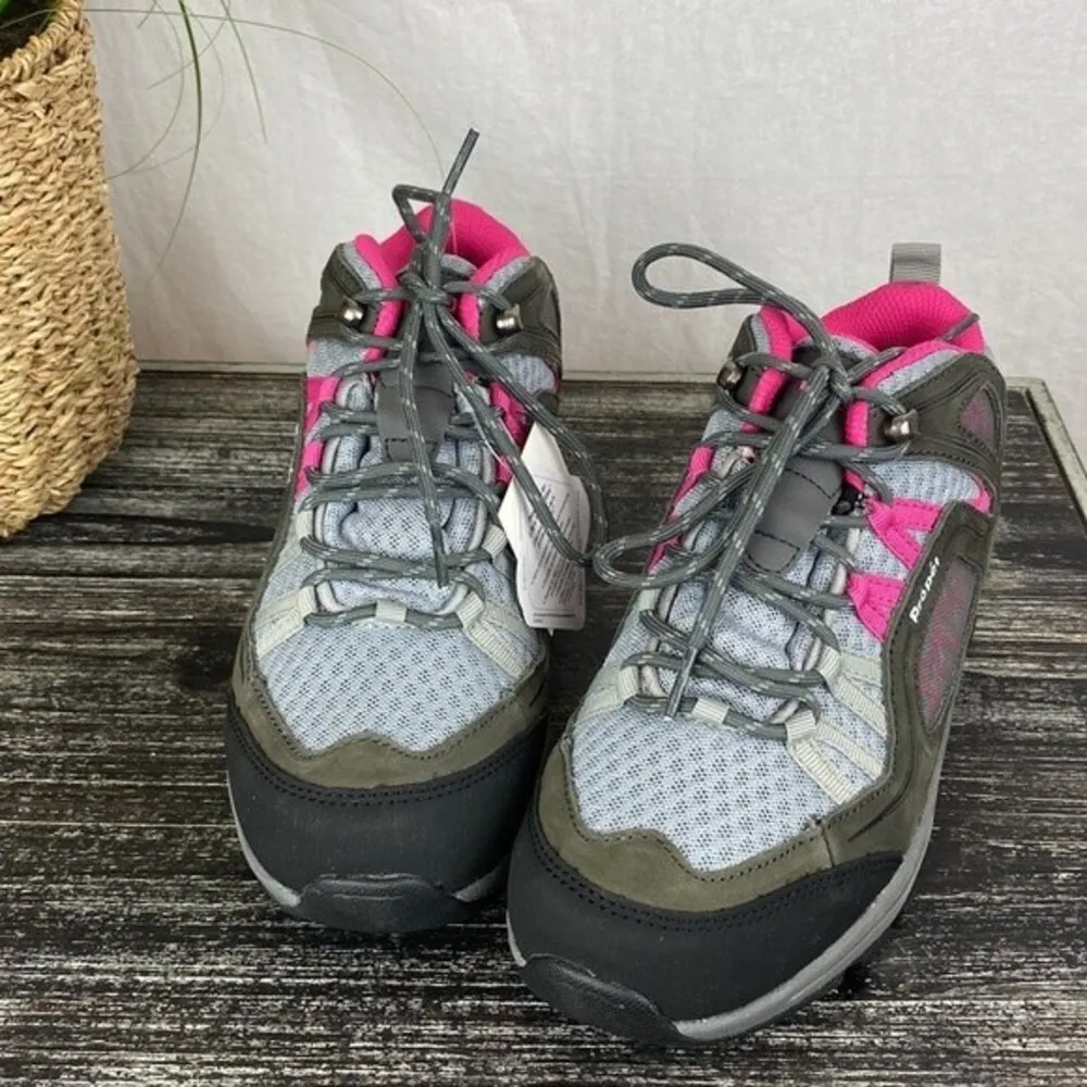 Propet Grey & Pink Waterproof Athletic Sport Sneaker Shoes 8 NEW - Image 3