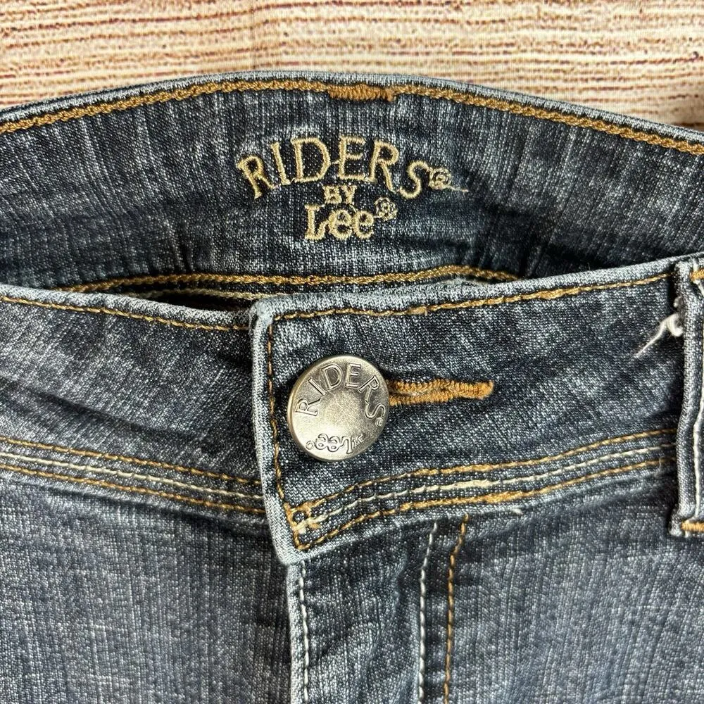 Riders By Lee Jeans Womens size 16 P Blue Cotton Blend Straight ~28" Inseam - Image 2
