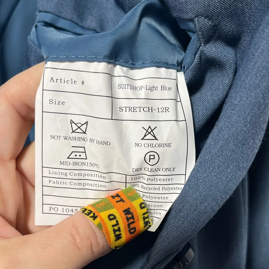 NWT Suitshop light Blue stretch two button jacket Blazer size 12 regular - Image 5