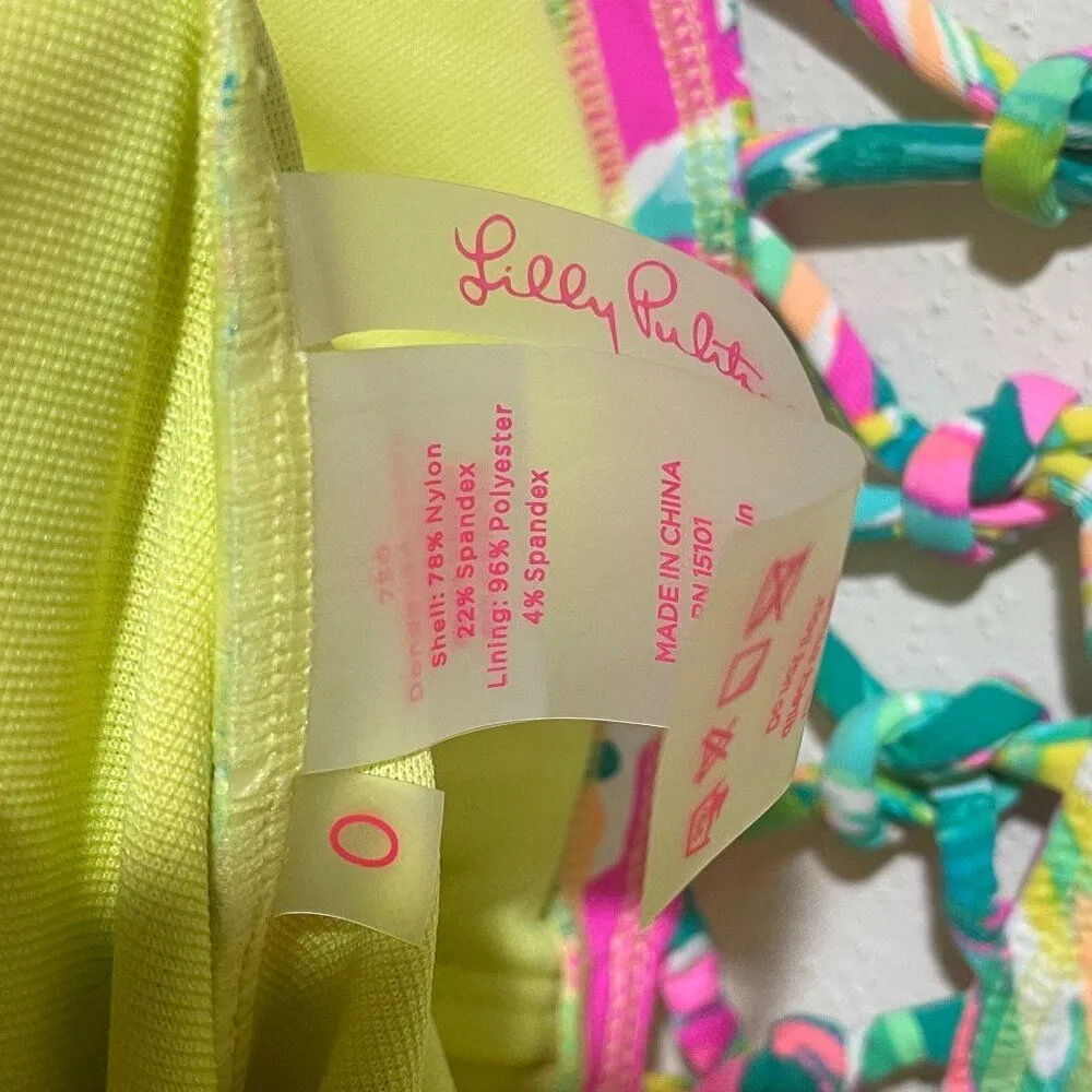 Lilly Pulitzer Size 0 Isle Lattice One Piece Swimsuit Swim Suit Shady Lady Palm - Image 11