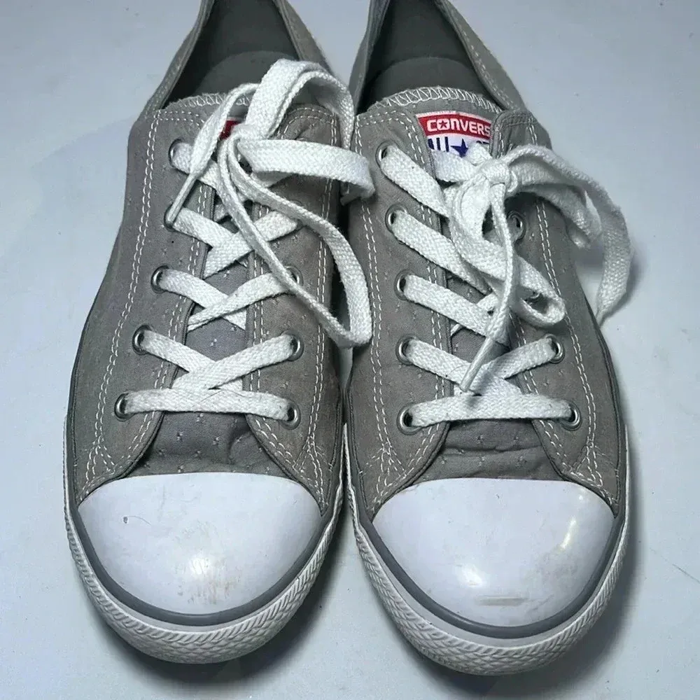 Converse Lo Top All Stars Pin Dot‎ Gray Chuck Taylors Sz 10 Retro Casual Y2K - Image 2