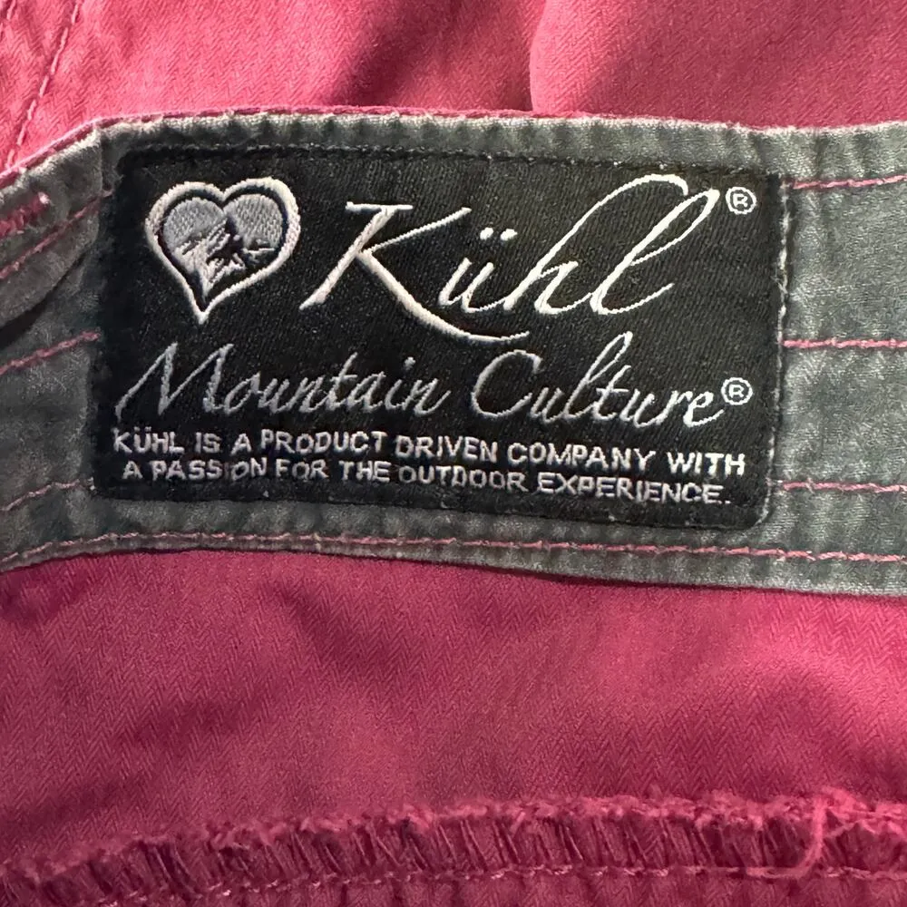 Kuhl SZ 6 Capris Skimmers Floral Pockets Low-Rise Zip-Fly Lightweight Burgundy - Image 9