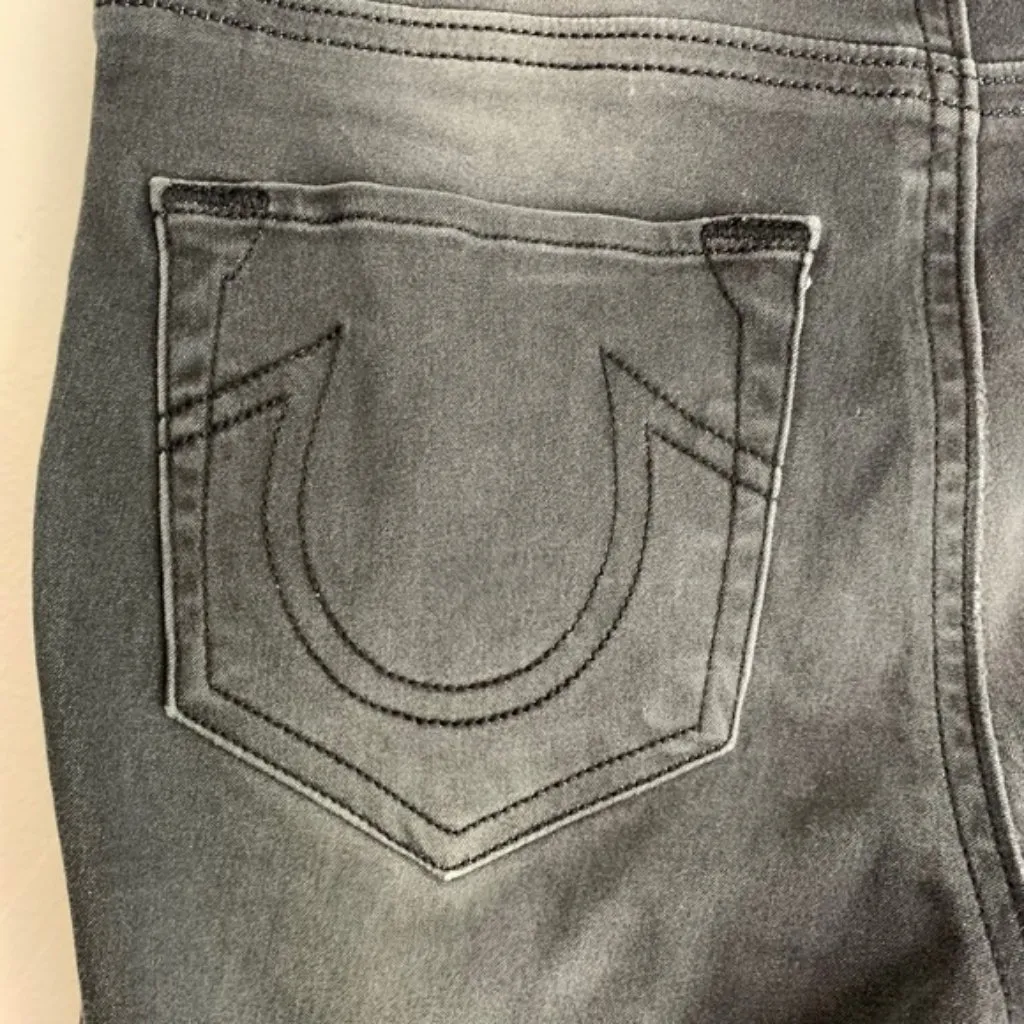 TRUE RELIGION Gray Wash Runway Moto Legging - Image 8