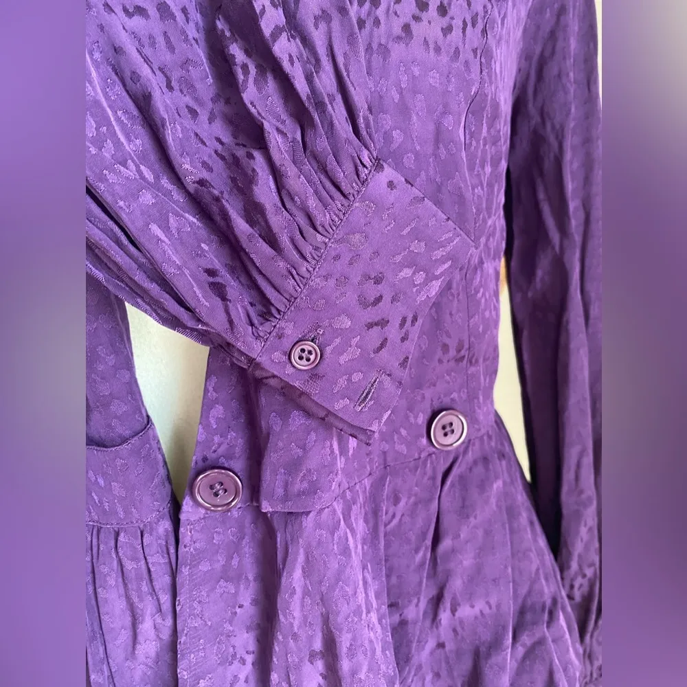&other Stories Purple Animal Print Long Sleeve Top, Size 4 - Image 6