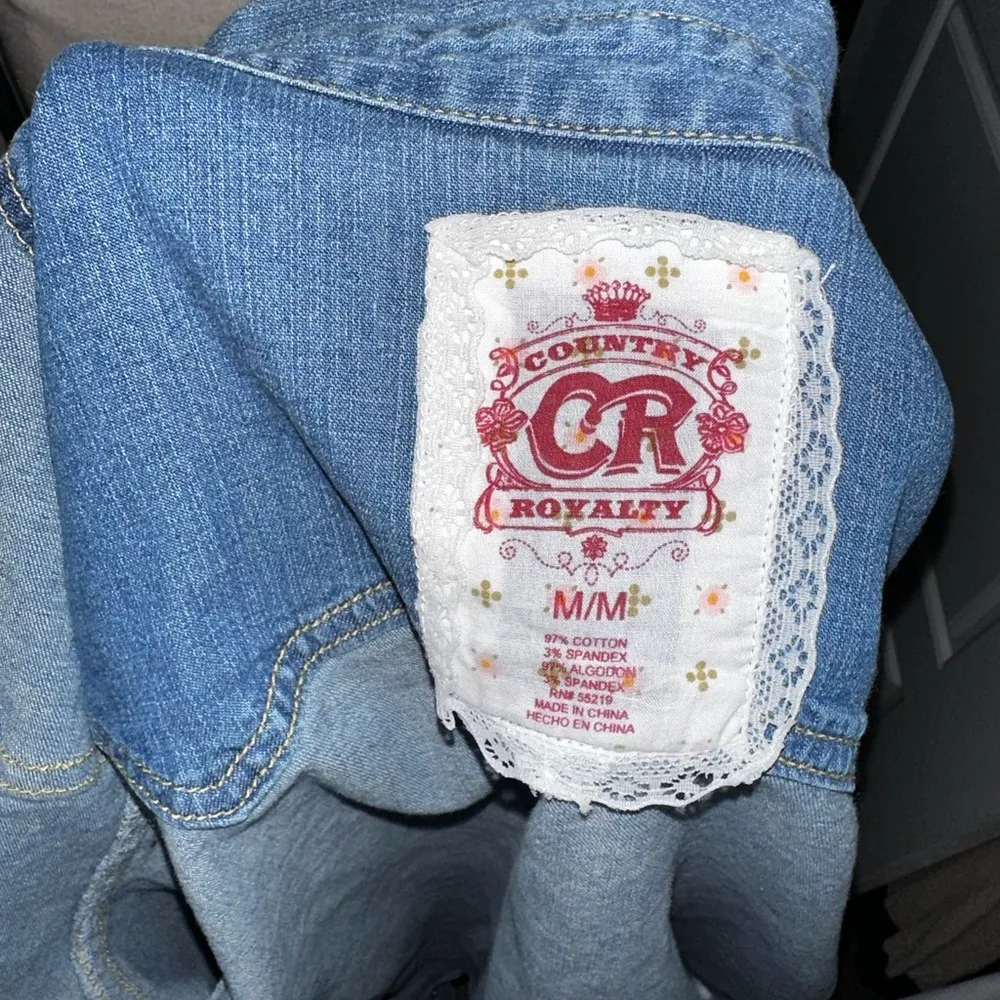 Vintage Disney Western Mickey Denim Top Size M - Image 5