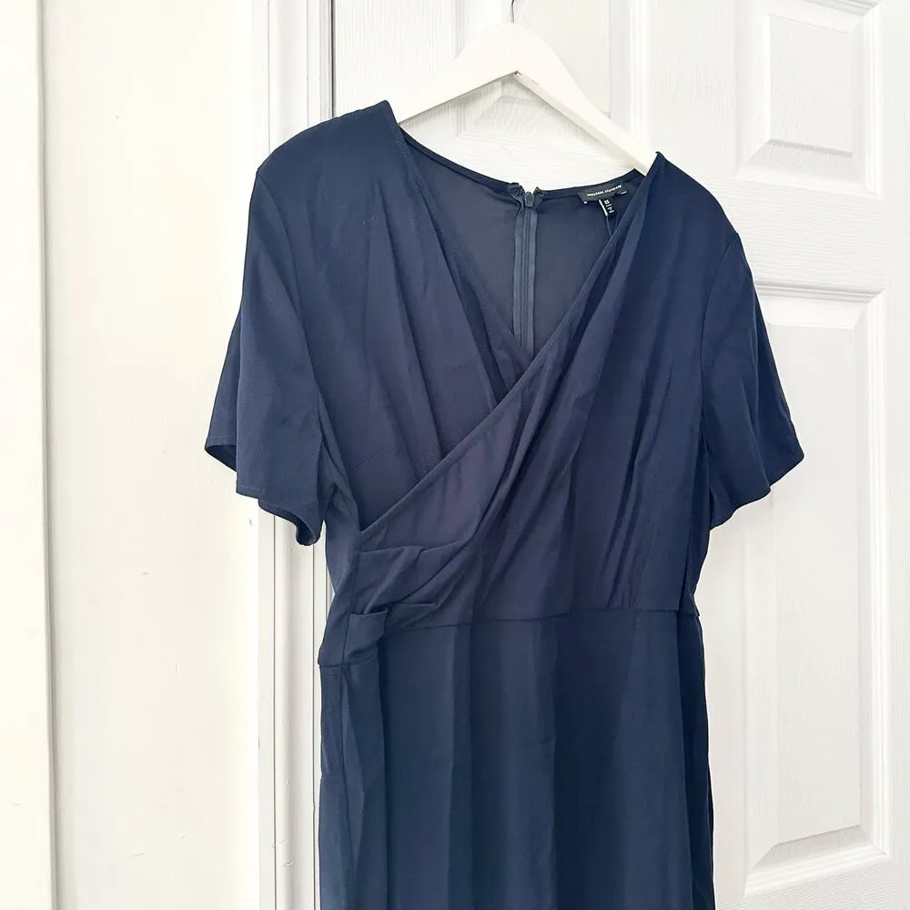 Universal Standard Navy Blue Asymmetric V Neck Jersey Sheath Dress NWT XS 10/12 - Image 5