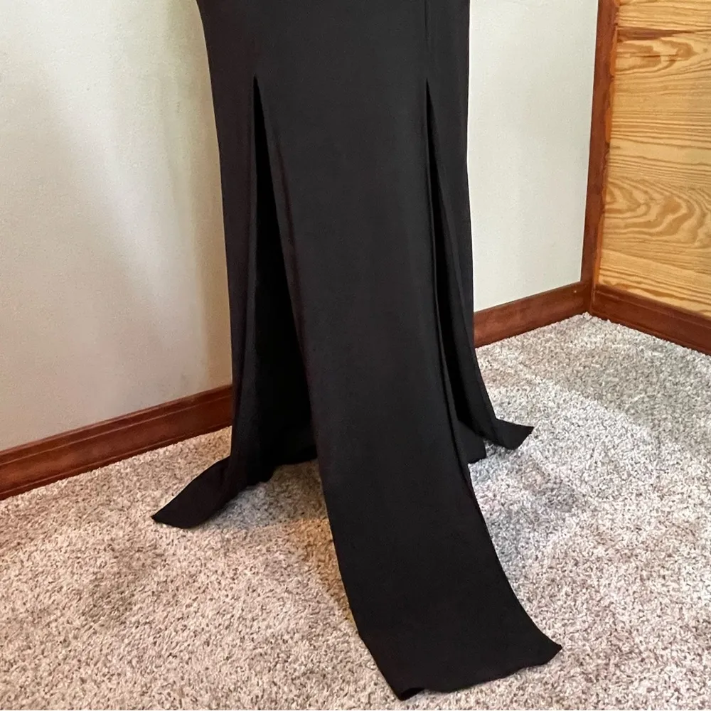 Windsor Black Jeweled Studded Cutout Criss Cross Racerback Gown Dress Small - Image 7